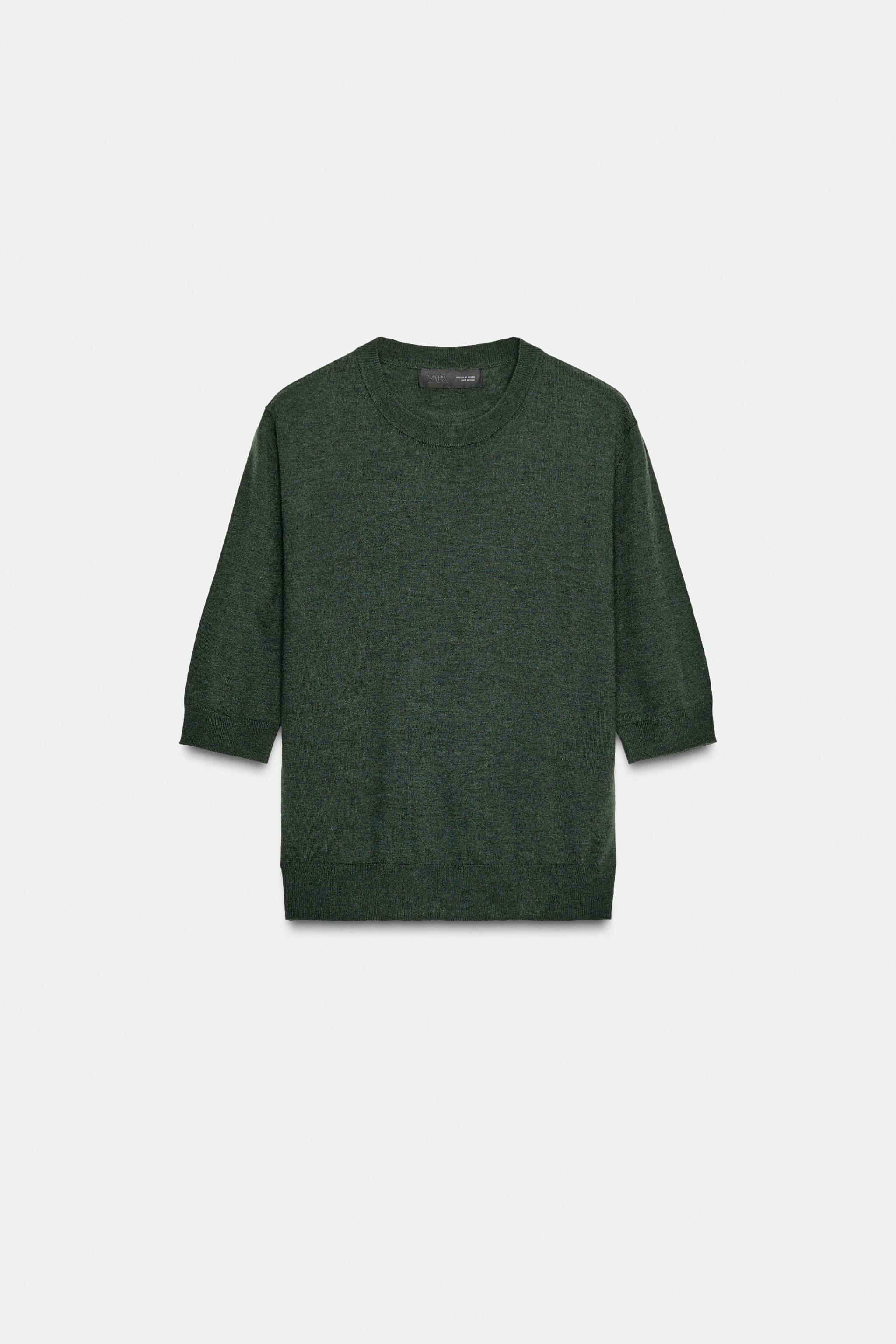 SHORT SLEEVE WOOL SWEATER